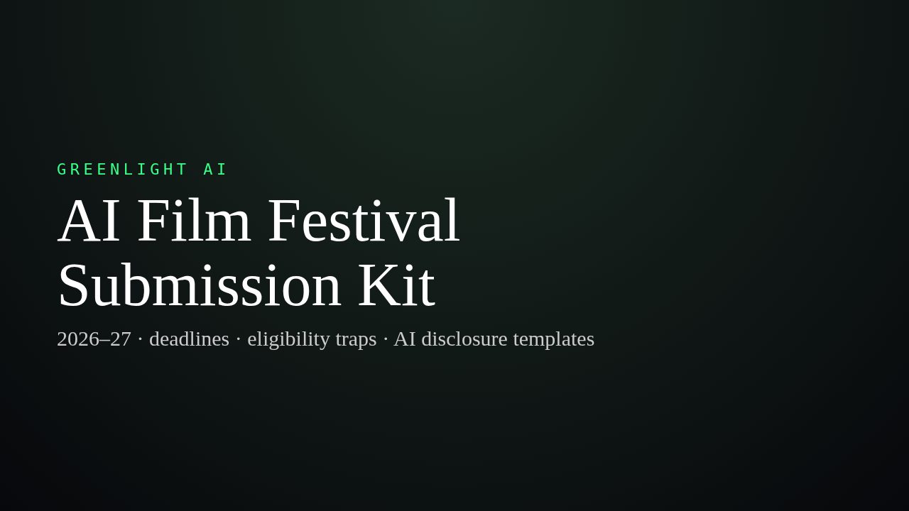 AI Film Festival Submission Kit cover
